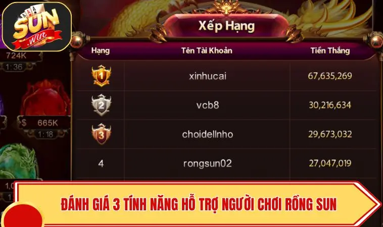 SUN Rồng | Săn Hũ Hoàng Kim Đỉnh Cao – X5 Tài Sản Cực Dễ 4 Đánh giá 3 tính năng hỗ trợ người chơi Rồng SUN