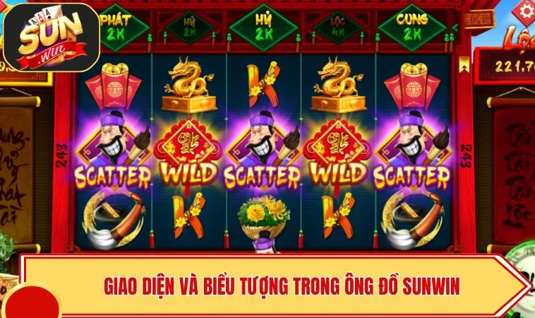 Ông Đồ SUNWIN - Cách Chơi Và Bí Quyết Nổ Hũ Tài Lộc 2 Giao diện và biểu tượng trong Ông Đồ SUNWIN