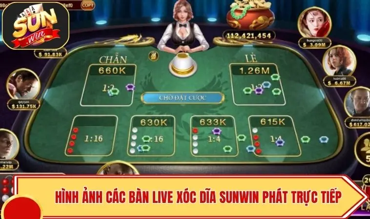 Live Xóc Dĩa SUNWIN - Đỉnh Cao Giải Trí, Không Lo Thao Túng 2 Hình ảnh các bàn Live Xóc Dĩa SUNWIN phát trực tiếp