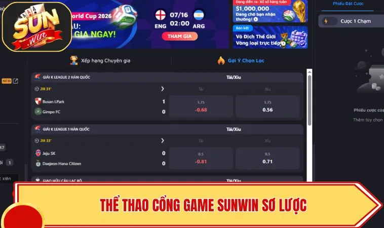 Thể Thao SUNWIN - Tổng Hợp Các Sự Kiện Và Kèo Cược 2 Thể thao cổng game SUNWIN sơ lược